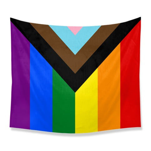 Progress Pride Flag Tapestry